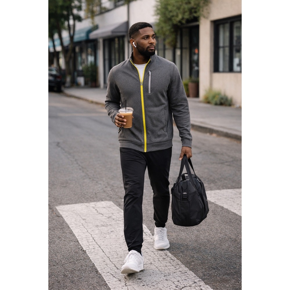 Lululemon Mens Full Zip Jacket Gray Activewear Training Warmup size L